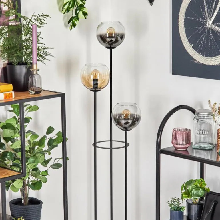 Koyoto Lampadaire Noir, 3 lumières