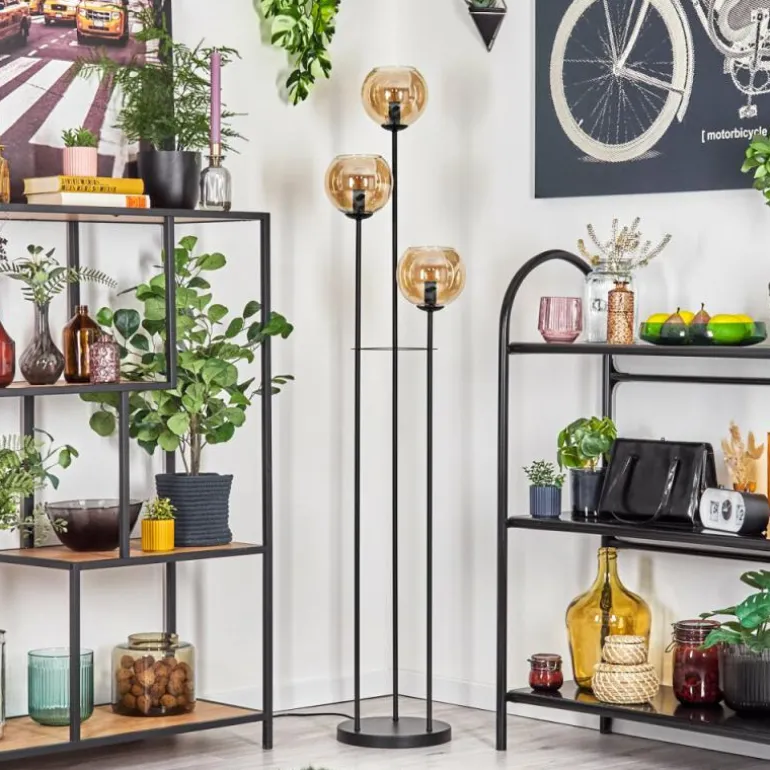 Koyoto Lampadaire Noir, 3 lumières