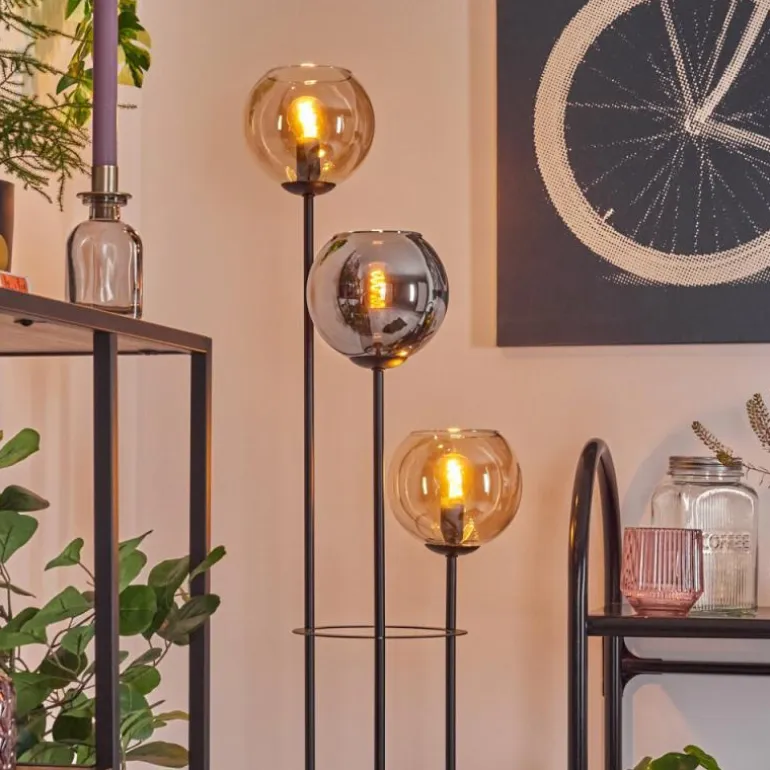 Koyoto Lampadaire Noir, 3 lumières