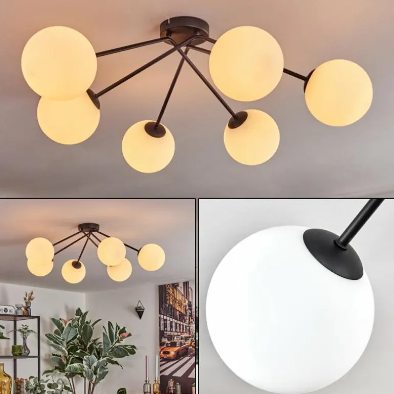 Koyoto Plafonnier, Boule lumineuse 15 cm Blanc, 6 lumières