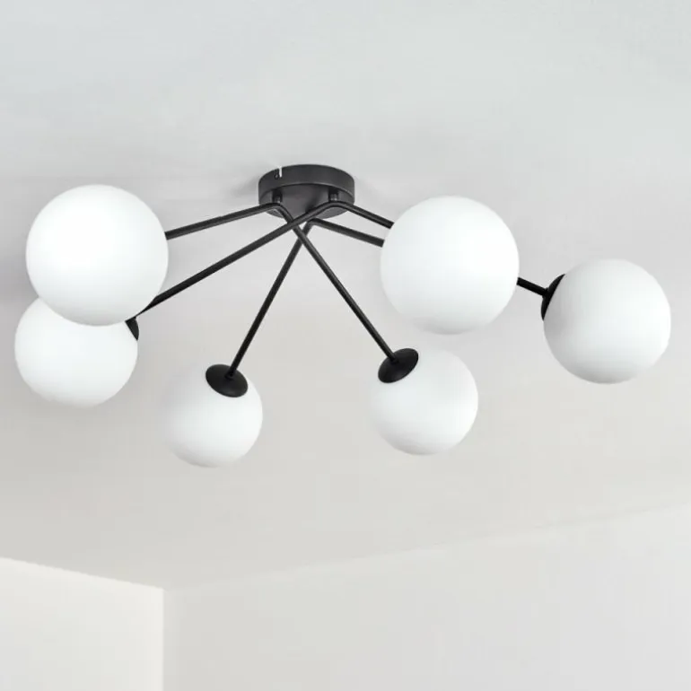 Koyoto Plafonnier, Boule lumineuse 15 cm Blanc, 6 lumières