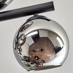 Koyoto Plafonnier, Boule lumineuse Ambre, Chrome, Fumé, 10 lumières