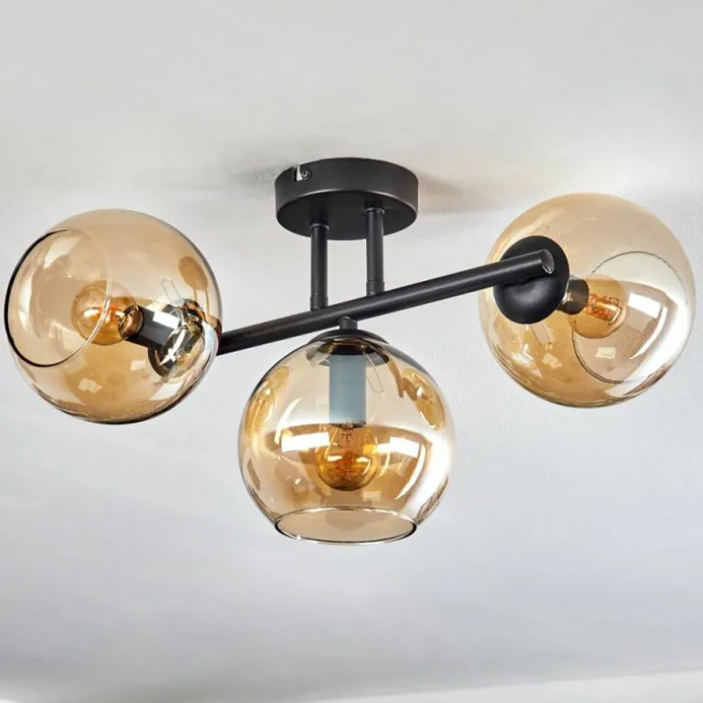Koyoto Plafonnier, Boule lumineuse Ambre, 3 lumières