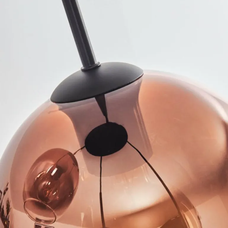 Koyoto Suspension, Boule lumineuse 35 cm Clair, Cuivré, 4 lumières