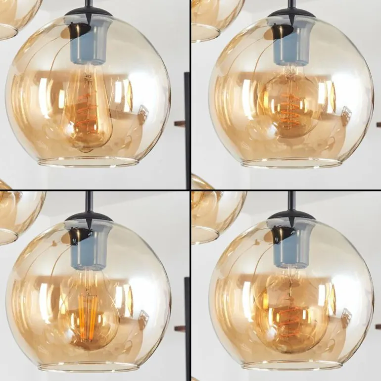 Koyoto Suspension, Boule lumineuse Ambre, 4 lumières