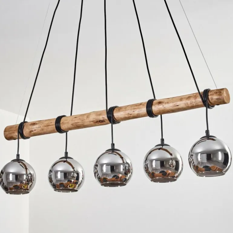 Koyoto Suspension, Boule lumineuse, Suspension Écru, Noir, 5 lumières