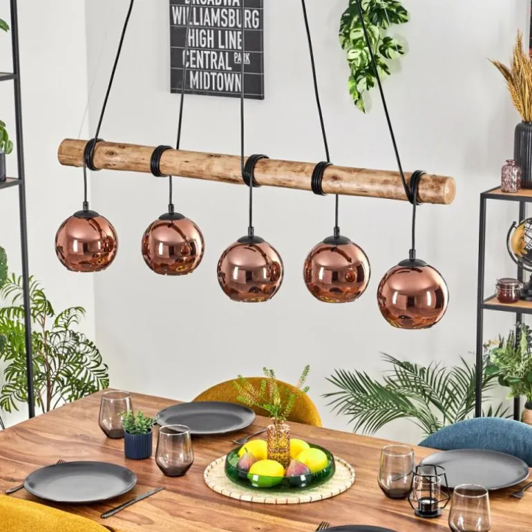 Koyoto Suspension, Boule lumineuse, Suspension Écru, Noir, 5 lumières