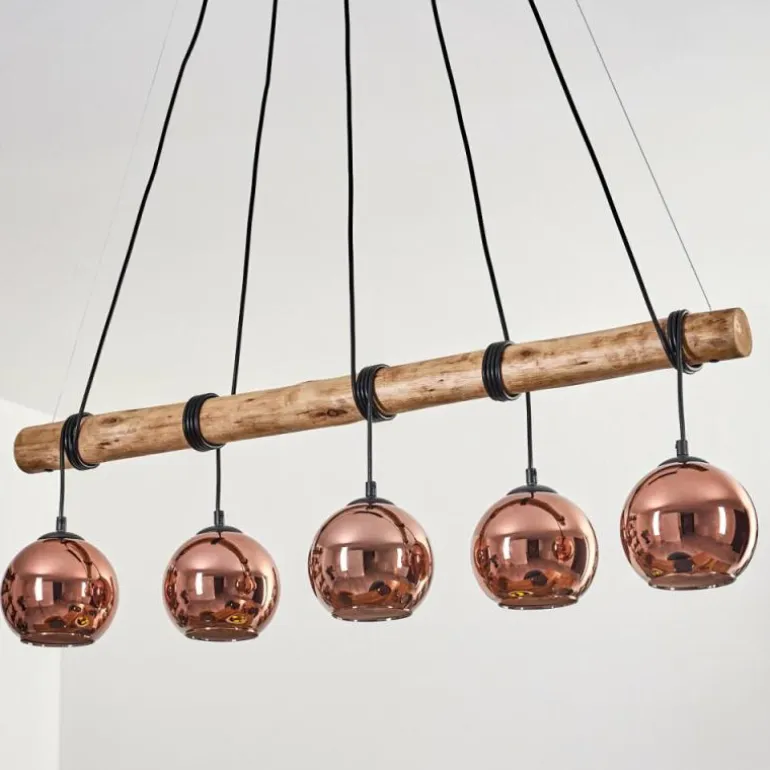 Koyoto Suspension, Boule lumineuse, Suspension Écru, Noir, 5 lumières