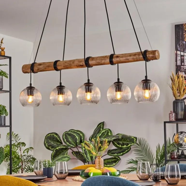 Koyoto Suspension, Boule lumineuse, Suspension Écru, Noir, 5 lumières