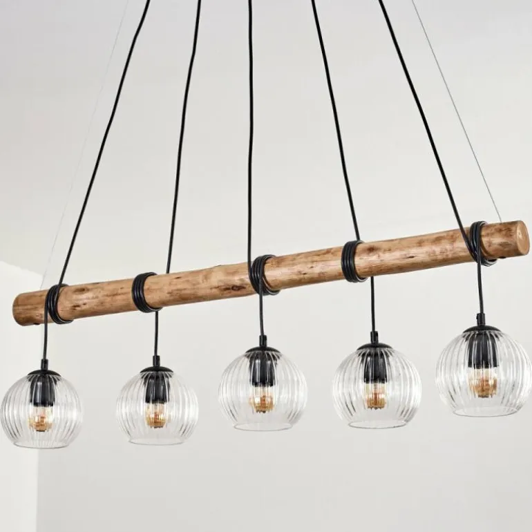 Koyoto Suspension, Boule lumineuse, Suspension Écru, Noir, 5 lumières