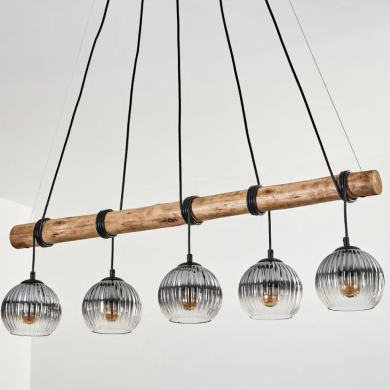 Koyoto Suspension, Boule lumineuse, Suspension Écru, Noir, 5 lumières