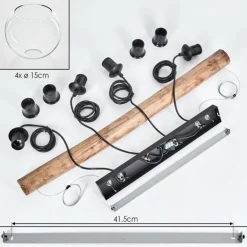 Koyoto Suspension, Boule lumineuse, Suspension Écru, Noir, 4 lumières