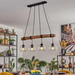 Koyoto Suspension, Boule lumineuse, Suspension Écru, Noir, 4 lumières