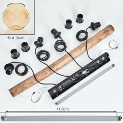 Koyoto Suspension, Boule lumineuse, Suspension Écru, Noir, 4 lumières