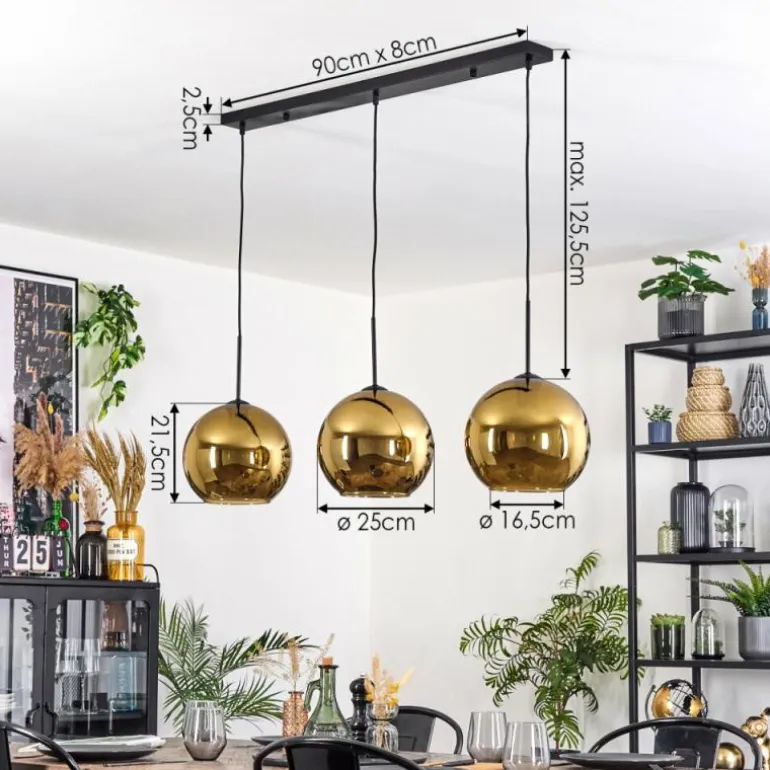Koyoto Suspension, Boule lumineuse, Suspension Noir, 3 lumières