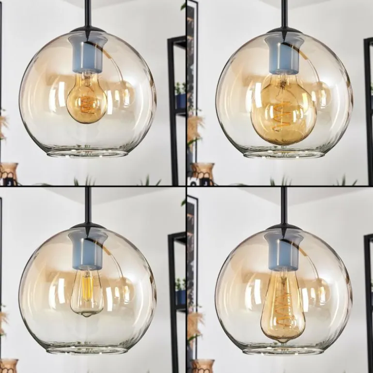 Koyoto Suspension, Boule lumineuse, Suspension Ambre, Clair, 3 lumières