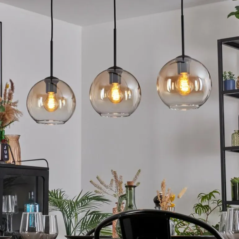 Koyoto Suspension, Boule lumineuse, Suspension Ambre, Clair, 3 lumières