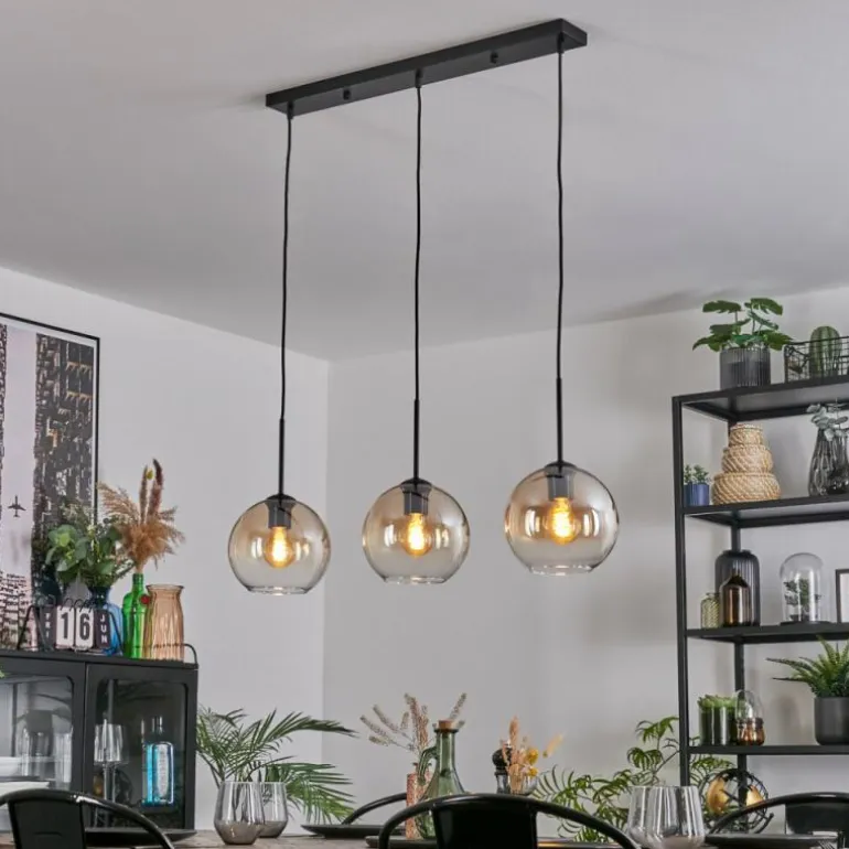 Koyoto Suspension, Boule lumineuse, Suspension Ambre, Clair, 3 lumières
