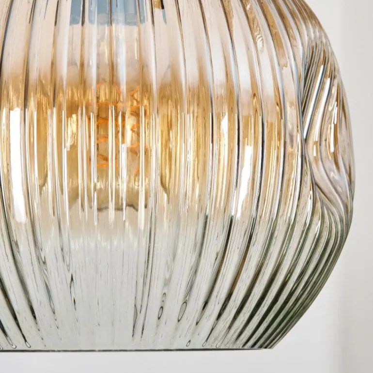 Koyoto Suspension, Boule lumineuse, Suspension, Suspension grappe 30 cm Ambre, Clair, Fumé, 3 lumières