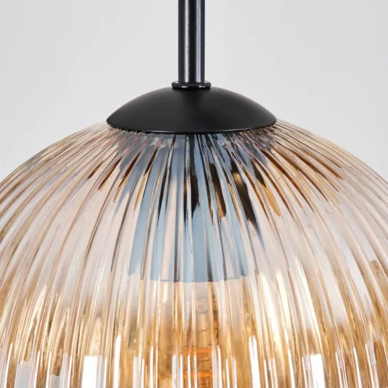 Koyoto Suspension, Boule lumineuse, Suspension grappe Ambre, Clair, Fumé, 5 lumières
