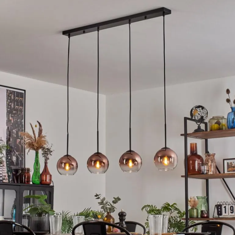Koyoto Suspension Clair, Cuivré, 4 lumières