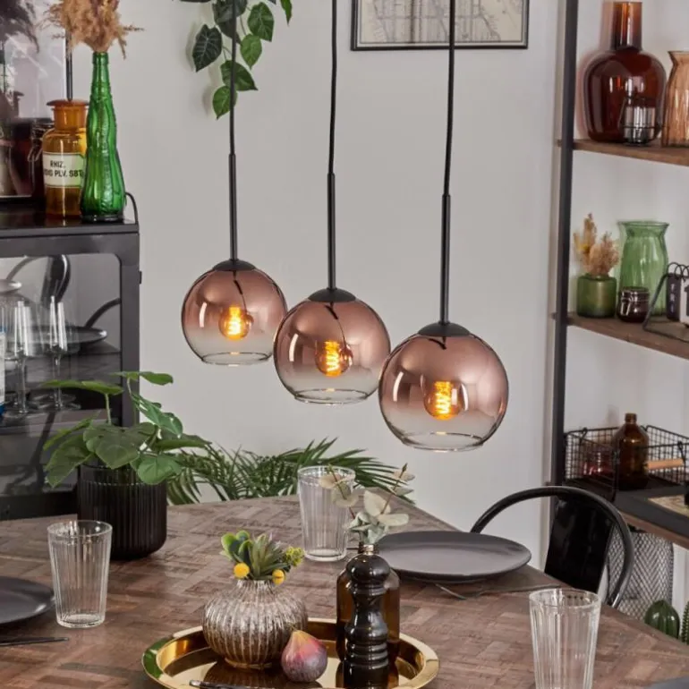 Koyoto Suspension Clair, Cuivré, 3 lumières