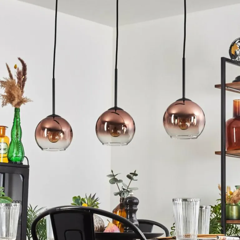 Koyoto Suspension Clair, Cuivré, 3 lumières