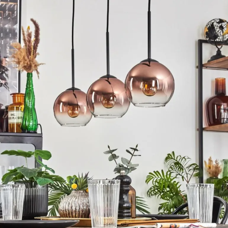 Koyoto Suspension Clair, Cuivré, 3 lumières