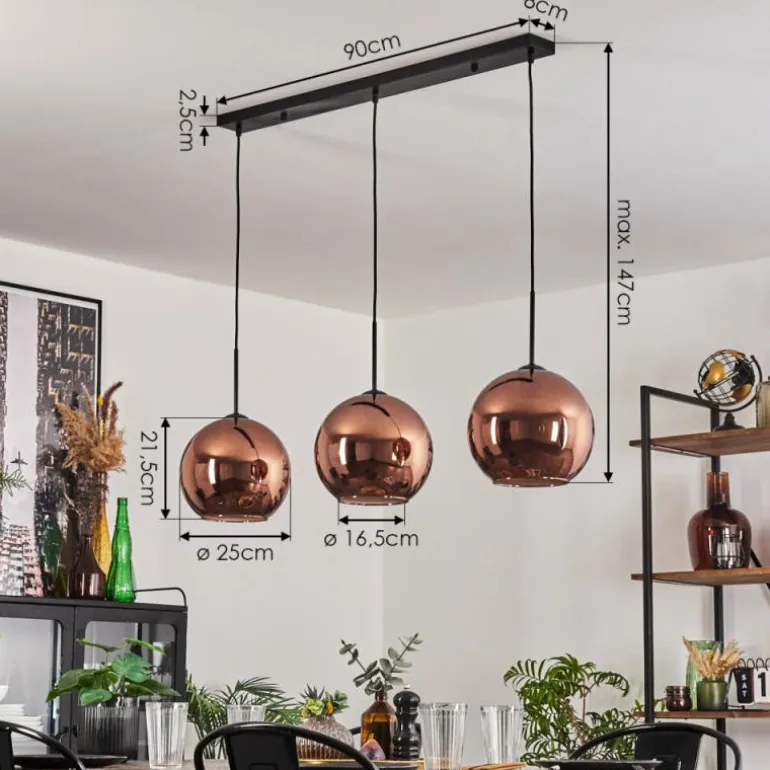 Koyoto Suspension Noir, 3 lumières