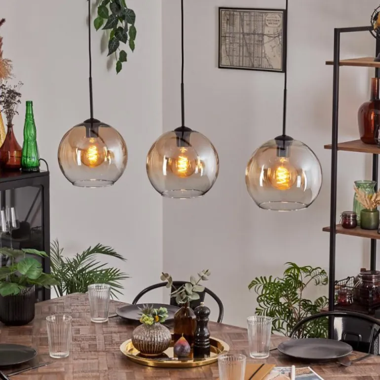 Koyoto Suspension Noir, 3 lumières
