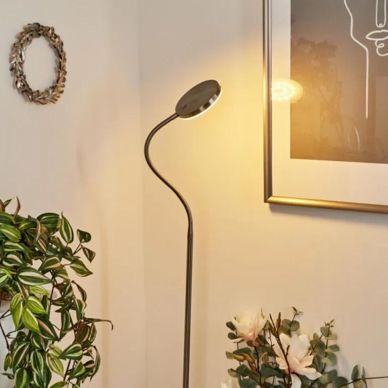 Lampadaire Haltia LED Nickel mat, 1 lumière