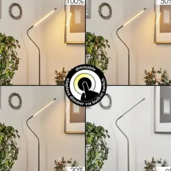 Lampadaire Reuland LED Nickel mat, 1 lumière