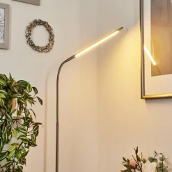 Lampadaire Reuland LED Nickel mat, 1 lumière