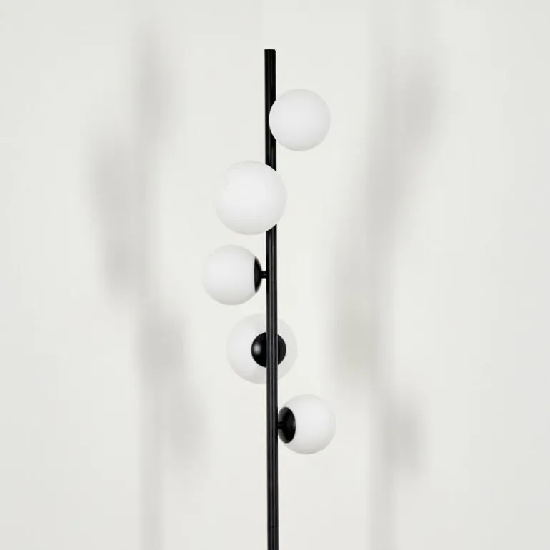 Lampadaire - Verre 10 cm, 12 cm Remaisnil Blanc, 5 lumières
