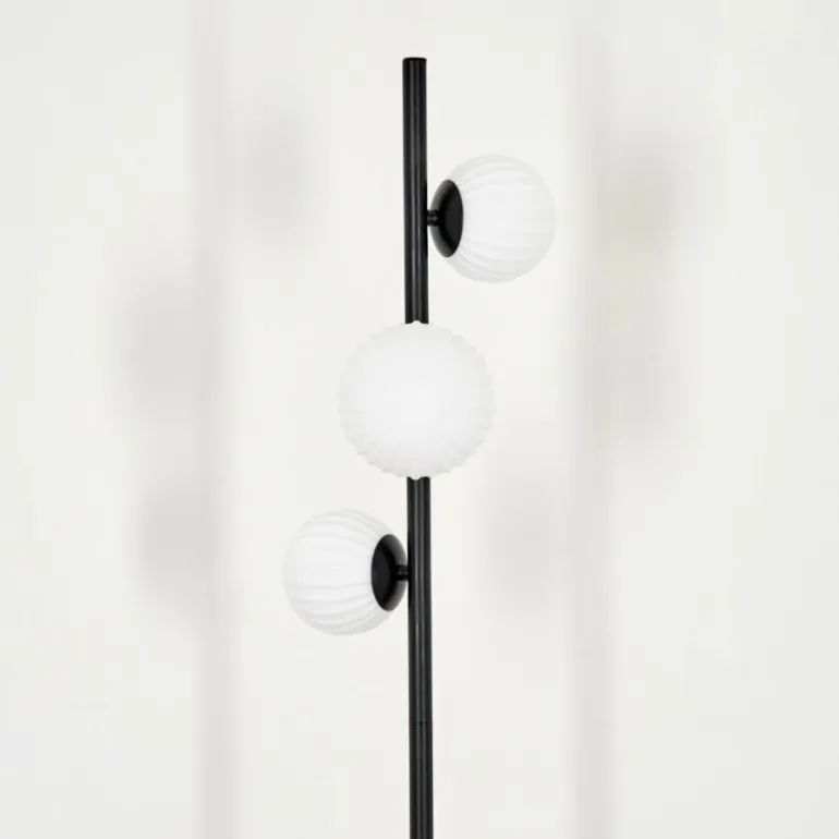 Lampadaire - Verre 10 cm, 12 cm Remaisnil Blanc, 3 lumières