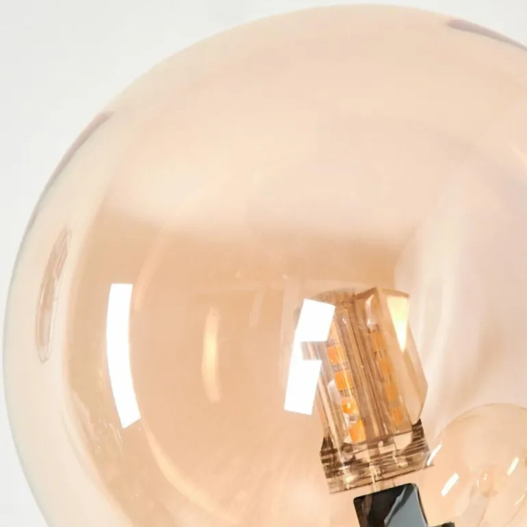 Lampadaire - Verre 12 cm Bernado Ambre, 3 lumières