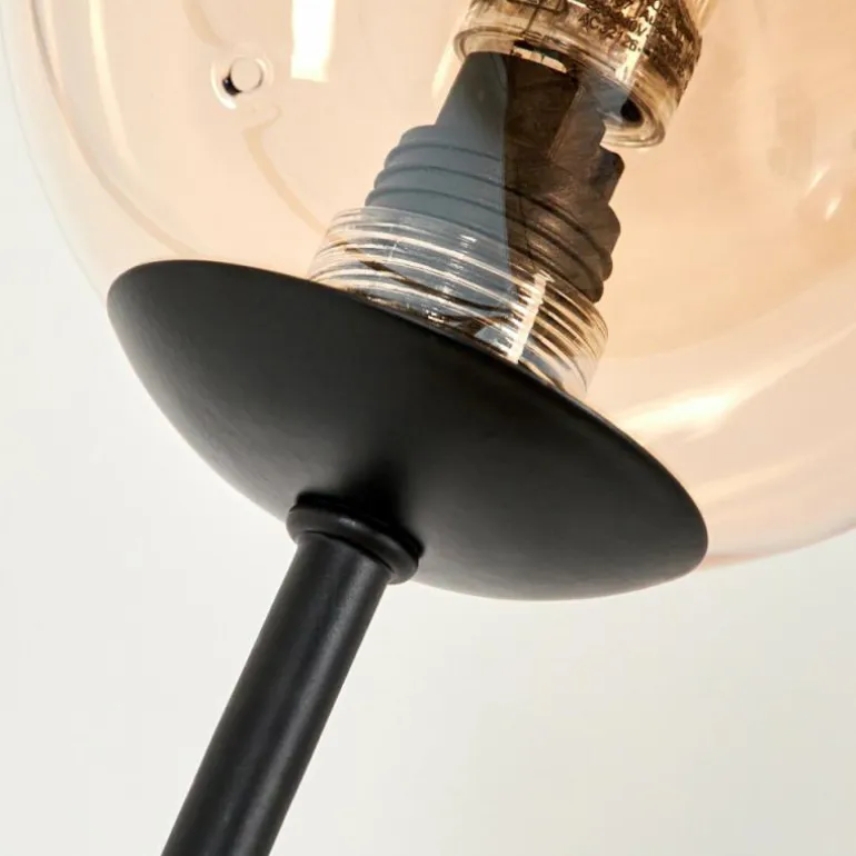 Lampadaire - Verre 10 cm Bernado Ambre, 3 lumières