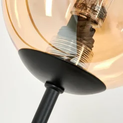 Lampadaire - Verre 10 cm Bernado Ambre, 3 lumières