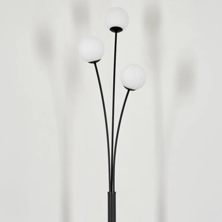 Lampadaire - Verre 10 cm Bernado Blanc, 3 lumières