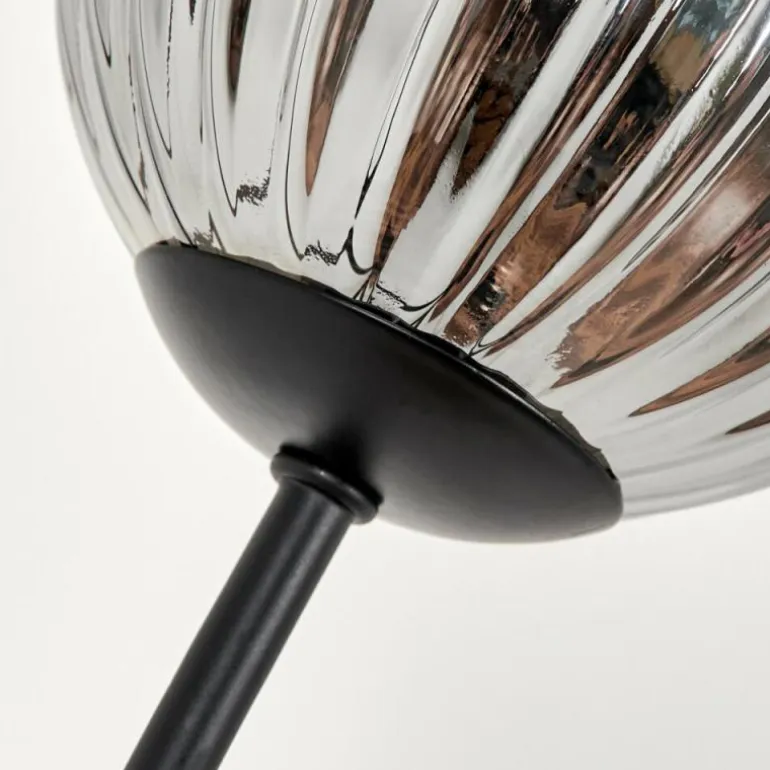 Lampadaire - Verre 10 cm Bernado Fumé, 5 lumières
