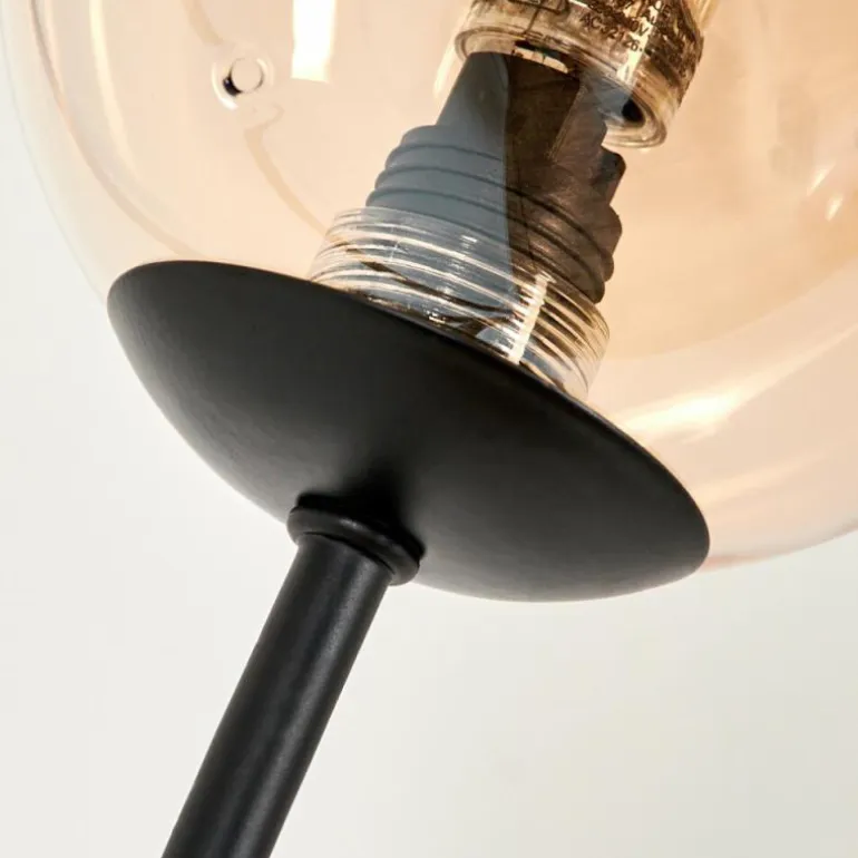 Lampadaire - Verre 10 cm Bernado Ambre, 6 lumières