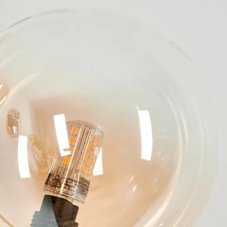 Lampadaire - Verre 12 cm Bernado Ambre, Clair, 6 lumières