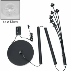 Lampadaire - Verre 12 cm Bernado Clair, 6 lumières