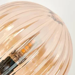 Lampadaire - Verre 10 cm Bernado Ambre, 6 lumières