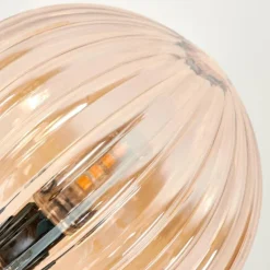Lampadaire - Verre 10 cm Bernado Ambre, 5 lumières