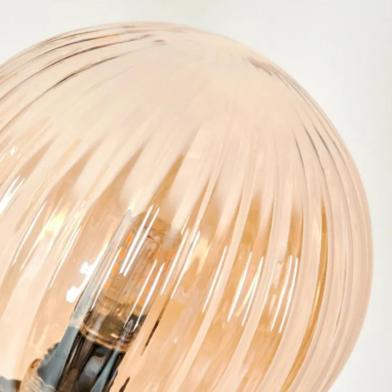 Lampadaire - Verre 12 cm Bernado Ambre, 5 lumières