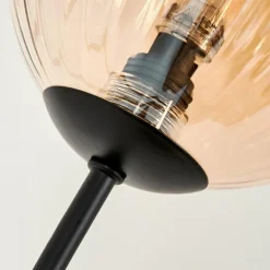 Lampadaire - Verre 12 cm Bernado Ambre, 5 lumières