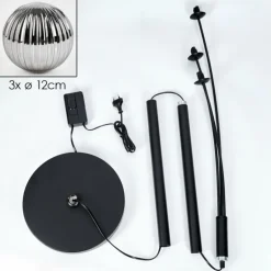 Lampadaire - Verre 12 cm Bernado Fumé, 3 lumières
