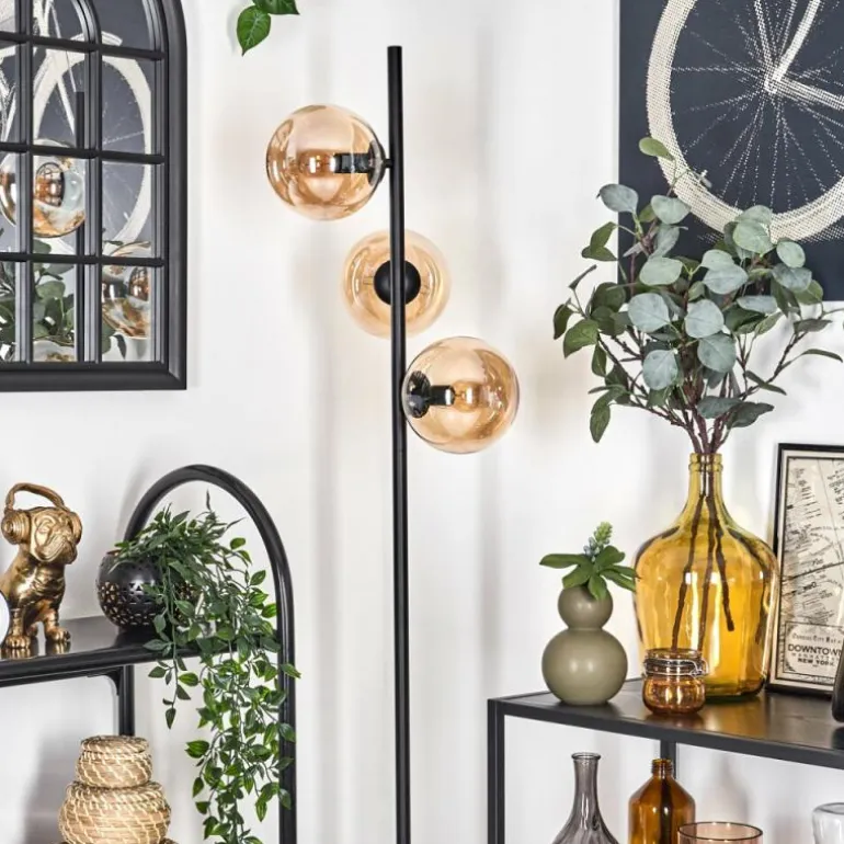 Lampadaire - Verre 15 cm Gastor Ambre, 3 lumières