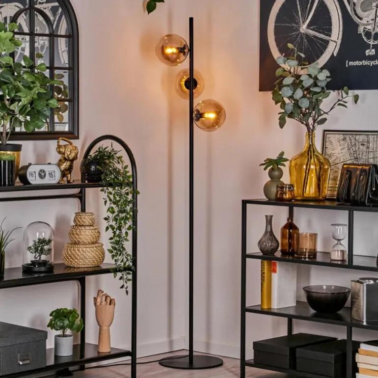 Lampadaire - Verre 15 cm Gastor Ambre, 3 lumières